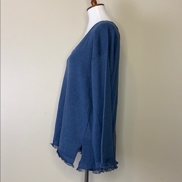 525 AMERICA Cashmere Blend VNeck Blue Frey Sweater - Picture 4 of 11